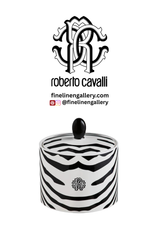 Roberto Cavalli Home Sugar Pot ZEBRAGE diam. 2.5", H 3.3"