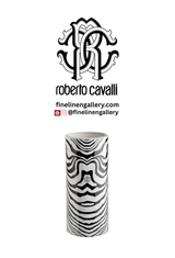 Roberto Cavalli Home High Vase ZEBRAGE diam. 6.3", H 14"