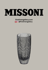 Missoni Home Champagne Glasses ZIG ZAG Set of 6 Grey 11 oz, diam. 2.5", H 5.5"