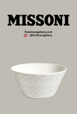 Missoni Home Fruit Bowls ZIG ZAG Set of 6 White diam. 5" H.2.5"