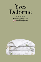 Palais Royal Linen Gallery Orchidée duvet cover with floral pattern, soft fabric, and elegant design for a cozy bedroom ambiance.