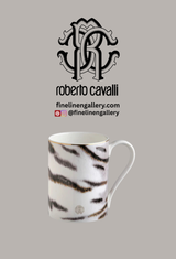 Roberto Cavalli Home Mug Cup TIGER in Luxury Box diam. 2.5", H 3.3", cap. 12.5 oz
