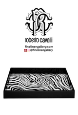 Roberto Cavalli Home Tray ZEBRAGE Rectangular Small 7.75" x 11.75"