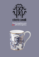 Roberto Cavalli Home Mug Cup AZULEJOS in Luxury Box diam. 2.5", H 3.3", cap. 12.5 oz