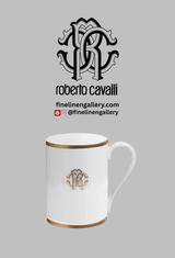 Roberto Cavalli Home Mug Cup SILK in Luxury Box Gold diam. 2.5", H 3.3", cap. 12.5 oz
