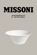 Missoni Home Salad Bowl ZIG ZAG White diam. 10.5" x 4.3"