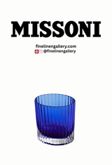 Missoni Home Wine Glasses NASTRI Set of 6 Blue 10 oz, H 3.3" - Palais Royal Linen Gallery