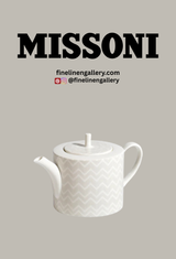 Missoni Home Tea Pot or Coffee Pot ZIG ZAG White diam. 4.75", H 4.5"