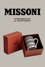 Missoni Home Mug Cup ZIG ZAG in Luxury Box Gold diam. 3", H 3.9", cap. 12.5 oz