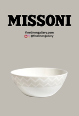Missoni Home Soup Bowls ZIG ZAG Set of 6 White diam. 5.7" H. 2.3"