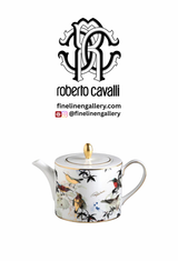 Roberto Cavalli Home Tea Pot or Coffee Pot GARDEN'S BIRDS diam. 4.75", H 4.5"