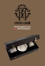 Roberto Cavalli Home Tea Cup & Saucer GIRAFFE Set of 2 in Luxury Box diam. 3.3", H 2.3", cap. 7.5 oz, Saucer diam. 6"