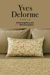 Decorative Gaura pillow by Palais Royal Linen Gallery featuring intricate floral embroidery on soft fabric.