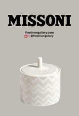 Missoni Home Sugar Pot ZIG ZAG White diam. 3.3", H 3.5"