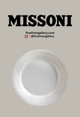 Missoni Home Soup Plates ZIG ZAG Set of 6 White diam. 8.5"