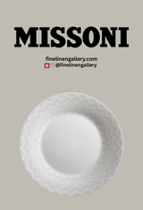 Missoni Home Dessert Plates ZIG ZAG Set of 6 White diam. 8.5"