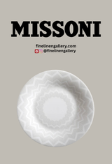 Missoni Home Bread and Butter Plates ZIG ZAG Set of 6 White diam. 6"