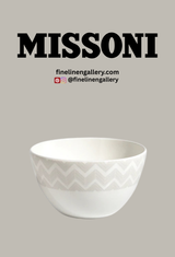 Missoni Home Rice Bowls ZIG ZAG Set of 6 White diam. 4.5" H 2.3 "