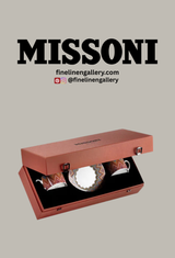 Missoni Home Tea Cup & Saucer ZIG ZAG Set of 2 in Luxury Box Jarris 156 diam. 3.3", H 2.3", cap. 7.5 oz, Saucer diam. 6"