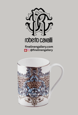 Roberto Cavalli Home Mug Cup PALAZZO PITTI in Luxury Box diam. 2.5", H 3.3", cap. 12.5 oz