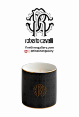 Roberto Cavalli Home Scented Candle MONOGRAM 270 g Gold diam. 3.3", H 3.5" - Palais Royal Linen Gallery