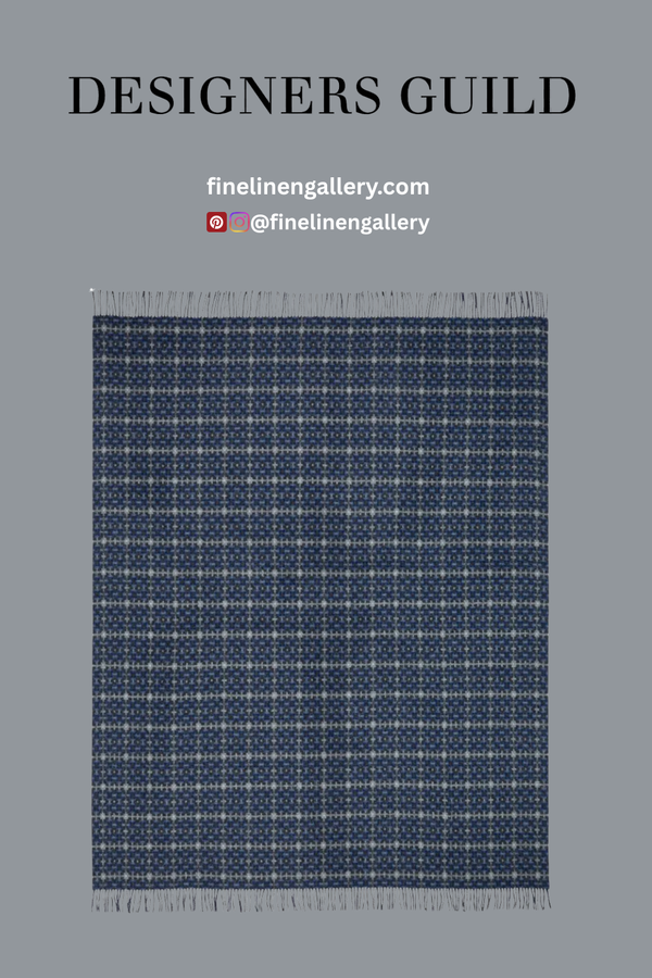 Pembroke Cobalt Merino Wool Throw