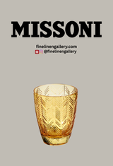 Missoni Home Water Glass ZIG ZAG Set of 6 Amber 11.8 oz, diam. 3.3", H 4"