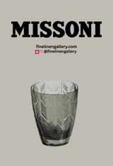 Missoni Home Water Glass ZIG ZAG Set of 6 Grey 11.8 oz, diam. 3.3", H 4" - Palais Royal Linen Gallery