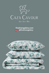Eucalyptus - Cool Blue Green Duvet Cover Set 650TC Egyptian Cotton - Palais Royal Linen Gallery