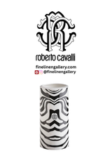 Roberto Cavalli Home Medium Vase ZEBRAGE diam. 3.75", H 7.75"