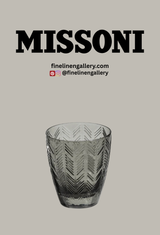Missoni Home Wine Glasses ZIG ZAG Set of 6 Grey 9.8 oz, diam. 3.25", H 3.75"