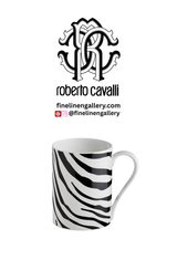 Roberto Cavalli Home Mug Cup ZEBRAGE in Luxury Box diam. 2.5", H 3.3", cap. 12.5 oz