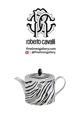 Roberto Cavalli Home Tea Pot or Coffee Pot ZEBRAGE diam. 4.75", H 4.5"