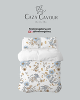 Caza Cavour Anemone duvet cover set with delicate floral pattern in soft, elegant tones