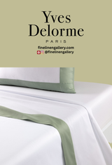 Yves Delorme Apollon Duvet Cover Verones in elegant fabric with intricate pattern, showcasing luxurious bedroom decor.