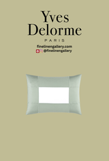Yves Delorme Apollon Duvet Cover Verones with elegant floral pattern in soft beige and cream tones, front view of the duvet cover.