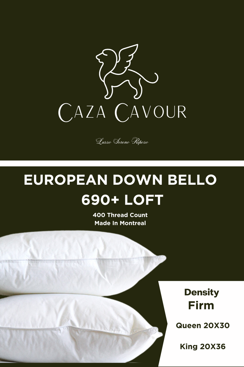 BELLO 690+ Loft European Down Pillow Firm