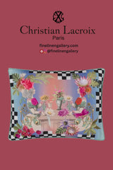 Fleurs Jumelles Mosaique Decorative Pillow - Palais Royal Linen Gallery