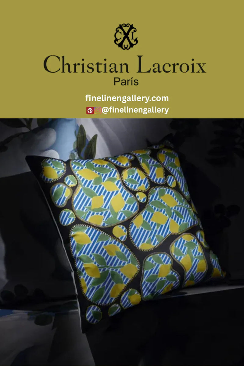 Lemon Pebbles Citron Decorative Pillow - Palais Royal Linen Gallery
