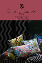 Fleurs Jumelles Mosaique Decorative Pillow - Palais Royal Linen Gallery