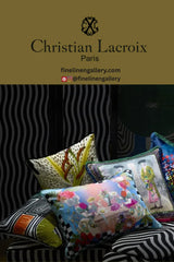 Flowered Craie Decorative Pillow - Palais Royal Linen Gallery