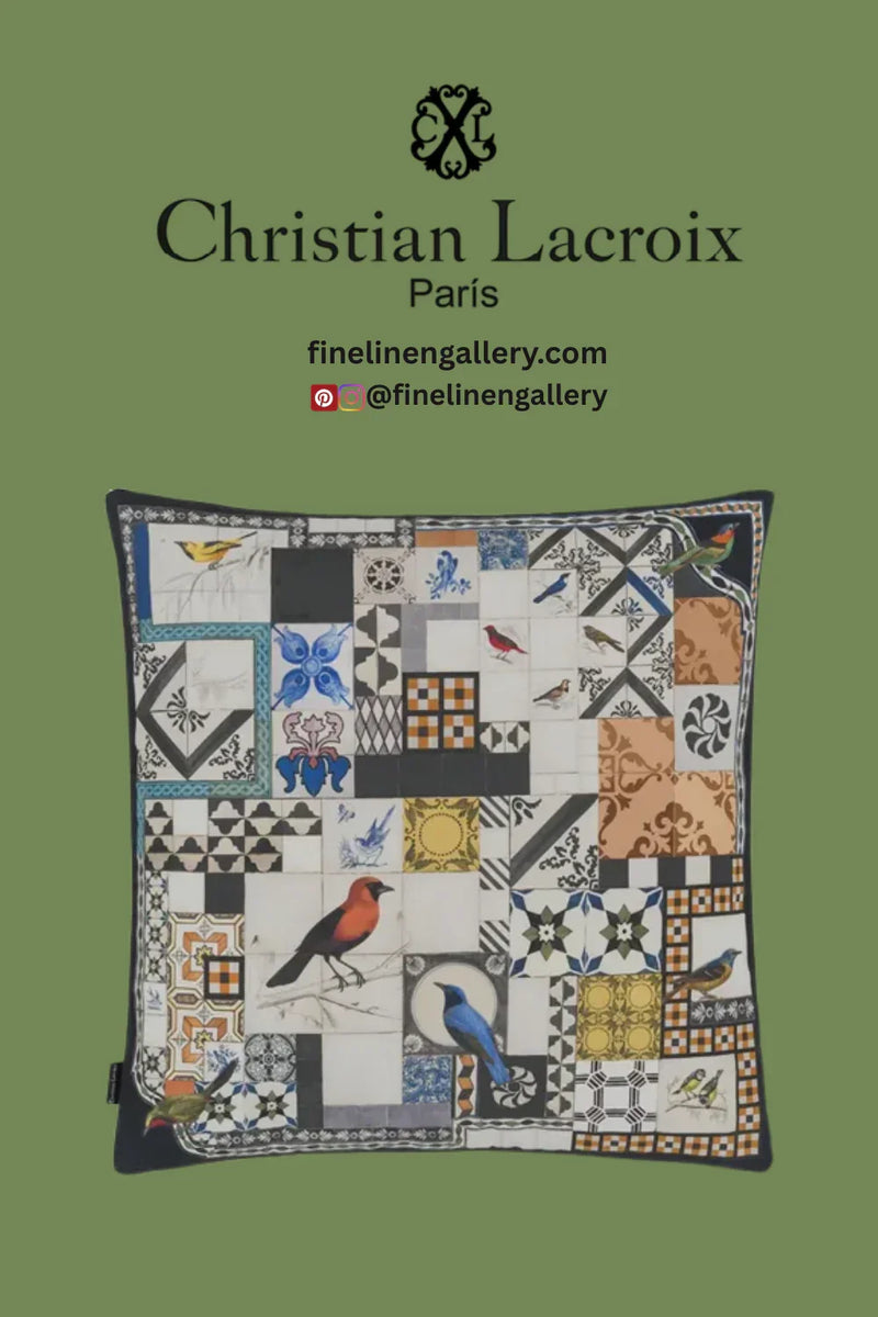 Lisboa Spring Tomate Decorative Pillow - Palais Royal Linen Gallery