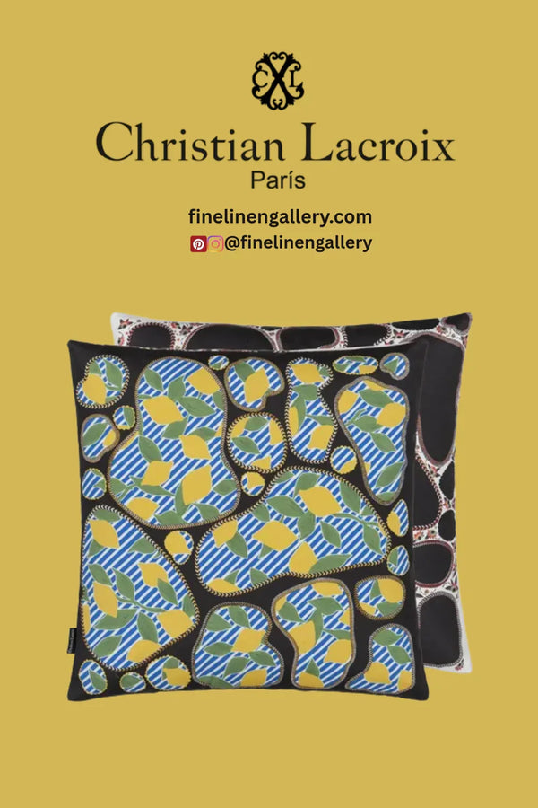 Lemon Pebbles Citron Decorative Pillow - Palais Royal Linen Gallery