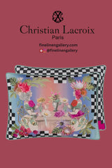 Fleurs Jumelles Mosaique Decorative Pillow - Palais Royal Linen Gallery