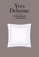 Yves Delorme Duo Sham with euro flange in elegant linen, featuring a soft, neutral fabric with subtle stitching details.