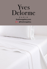 Yves Delorme Duo flat sheet in Loutre color, showcasing soft, luxurious linen with a smooth, elegant finish.