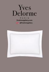 Yves Delorme Duo Sham from Palais Royal Linen Gallery featuring elegant, soft fabric with a subtle pattern for luxurious bedroom decor.
