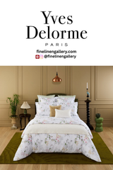 Yves Delorme Orchidée Sham featuring elegant floral embroidery on soft fabric for luxurious bedroom decor.