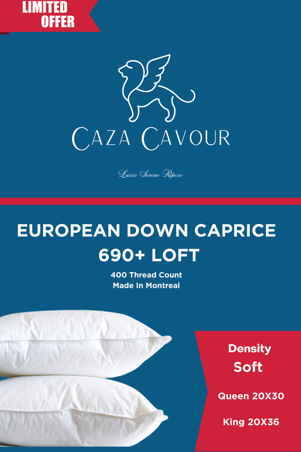 Caprice 690+ Loft European Down Pillow Soft