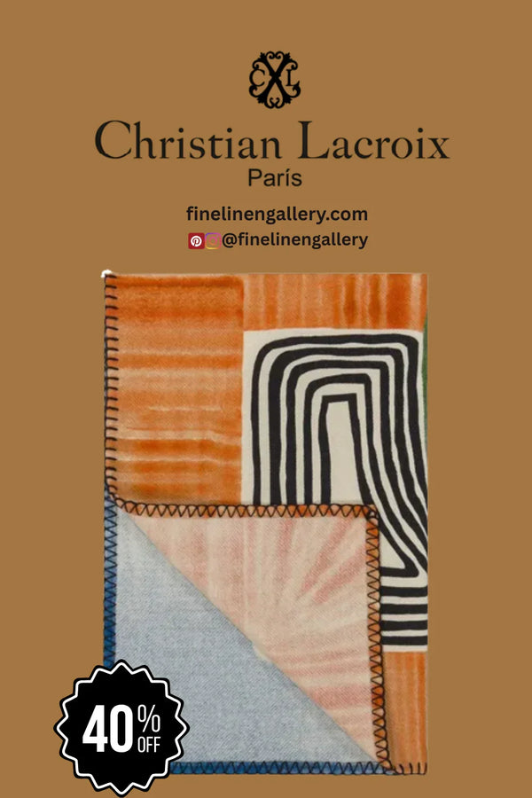 En Allant Aux Baux Cypres Merino Wool Throw - Palais Royal Linen Gallery